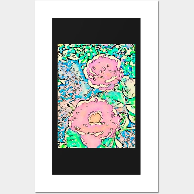 Pastel spray rose pattern Wall Art by Dillyzip1202